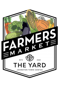 Farmers Market logo. Shows some vegetables along with the Yard logo.